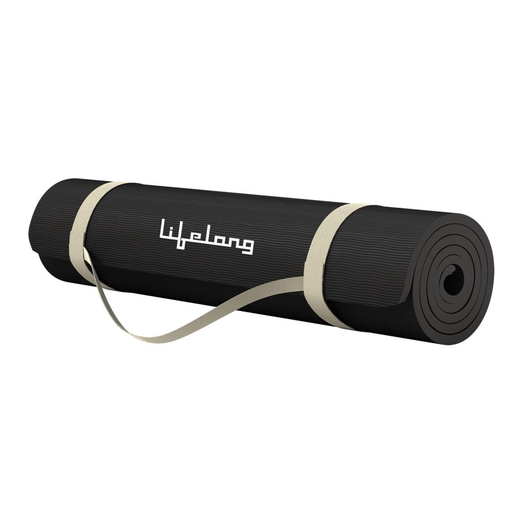 Lifelong LLYM94 Yoga mat for Women & Men EVA Material 6mm Black Anti Slip for Gym Workout