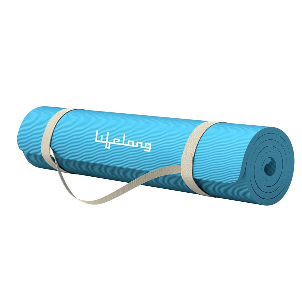 Lifelong LLYM96 Yoga mat for Women & Men EVA Material 6mm Sea Blue Anti Slip for Gym Workout